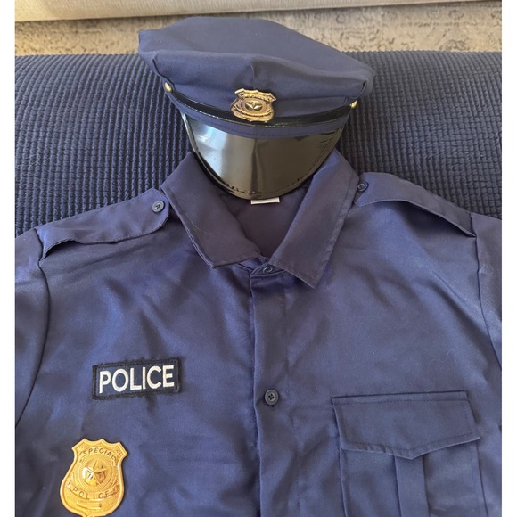 Spirit Halloween Police Costume Shirt Hat‎ Badge and Accessories Set Men S M - Picture 5 of 12